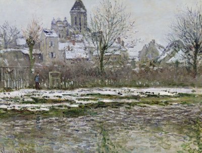 Die Kirche in Vetheuil im Schnee von Claude Monet